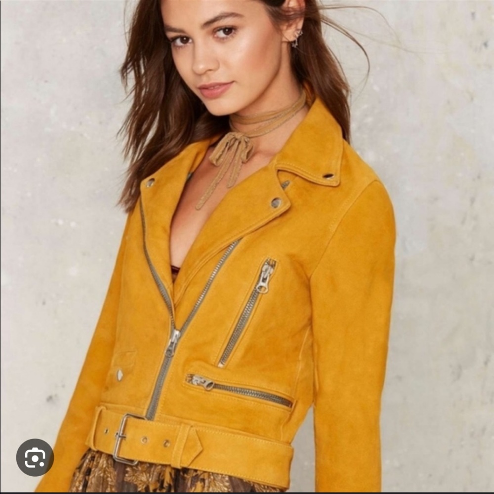 Nasty Gal Collection Suede Yellow Jacket